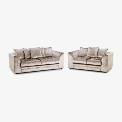 The Range Mirana Modern Crush Velvet 2 Seater Sofa - Brown