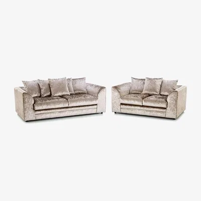 The Range Mirana Modern Crush Velvet 2 Seater Sofa - Brown