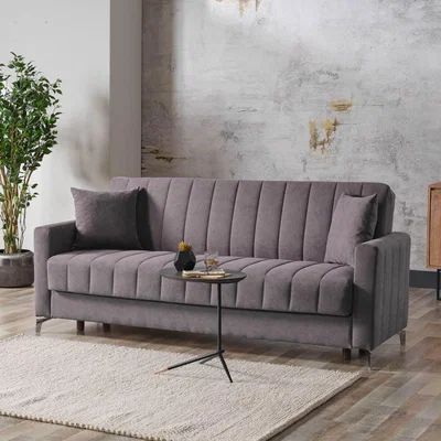 The Range Connie Velvet Sofa Bed 2 Seater with Storage - Grey