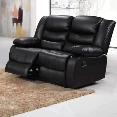 The Range Roma Recliner 2 Seater Black - Black