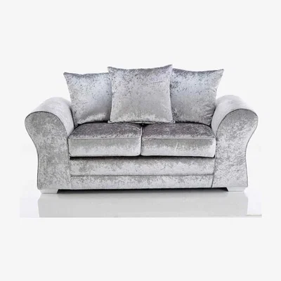 The Range Janson Modern Crushed Velvet 2 Seater Sofa - Silver