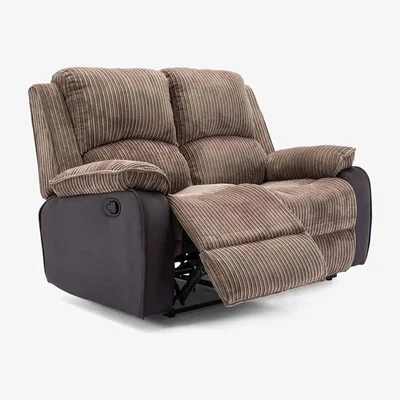 The Range Postana High Back Jumbo Cord Fabric Recliner 2 Seater Sofa - Brown