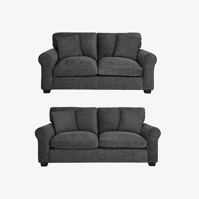 The Range Eloise Chenille 3 Seater Plus 2 Seater Sofa Set - Grey
