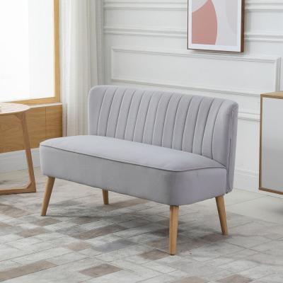 The Range Modern Double Seat Sofa with Wooden Frame - Grey