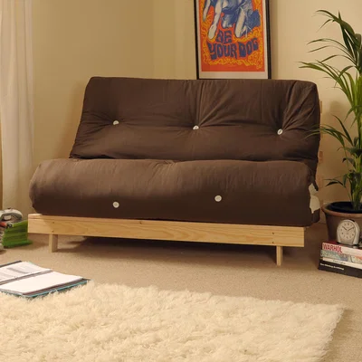 The Range Chocolate and Cream 4ft 2 Seater Luxury Wooden Futon
