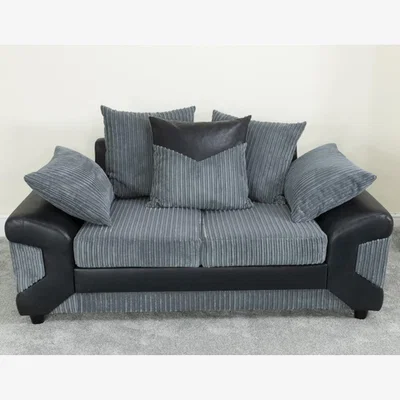 The Range Dino 2 Seater Sofa - Black-Grey