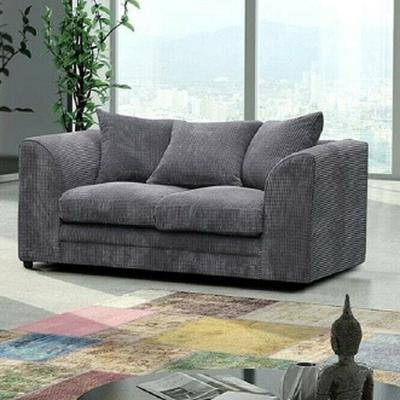The Range Chicago Jumbo Cord sofa Suite Grey 2 Seater - Grey