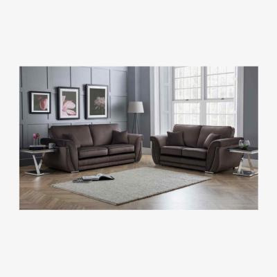 The Range Luca 3 and 2 Seater Full Back Sofa Set Velvet with Beading - Taupe