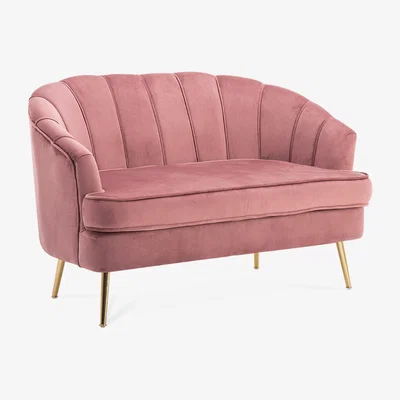 The Range Modern Velvet Double Tub Chair Sofa - Smokey Pink