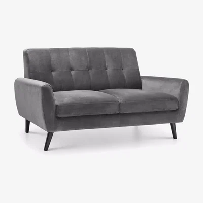 The Range Velvet 2 Seater Sofa - Grey / 146cm