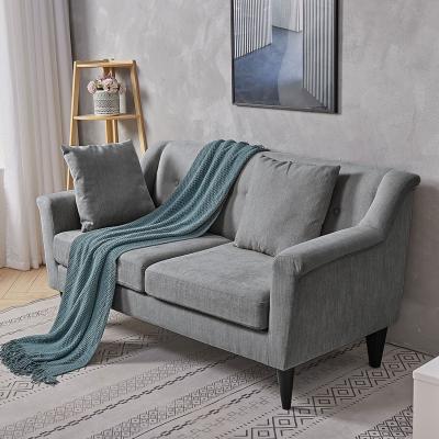 The Range 2 Seater Linen Fabric Buttoned Back Sofa with Pillow - Grey