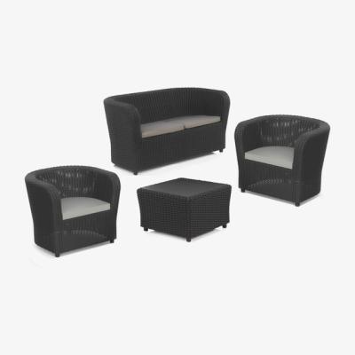 The Range Nova Tete a Tete 3 Piece Garden Set with 2 Seater Sofa in Anthracite - Anthracite