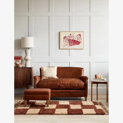 Rose & Grey Arizona Brown Leather Two Seater Sofa