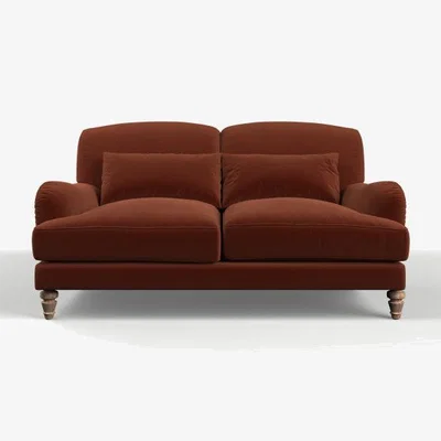 Rose & Grey Mabel Sofa 2 Seater Sofa In Velvet Rust