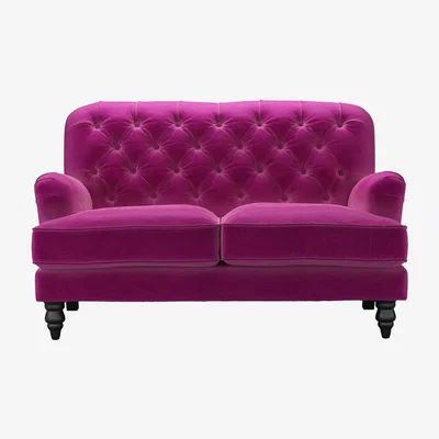 Sofa.com Snowdrop Button Back 2 Seat Sofa in Peony Cotton Matt Velvet - sofa.com