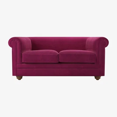 Sofa.com Patrick Unbuttoned 2 Seat Sofa in Persian Rose Smart Velvet