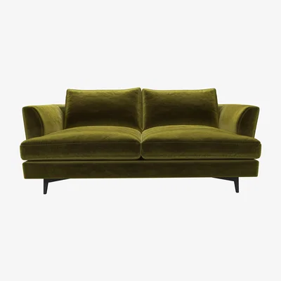 Sofa.com Lars 2 seat sofa in Olive Cotton Matt Velvet