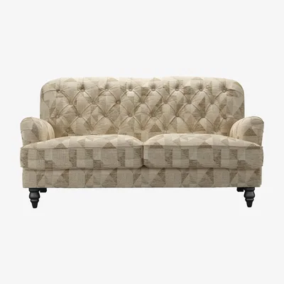 Sofa.com Snowdrop Button Back 2.5 Seat Sofa (breaks down) in Desert Pyramid Textured Weave - sofa.com