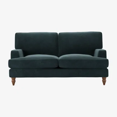 Sofa.com Isla 2 Seat Sofa in Deep Forest Aquaclean Clever Velvet