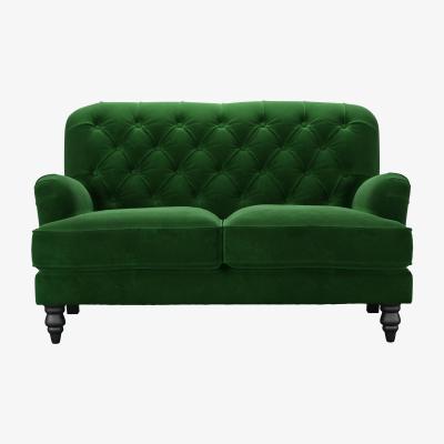 Sofa.com Snowdrop Button Back 2 Seat Sofa (breaks down) in Putting Green Aquaclean Clever Velvet