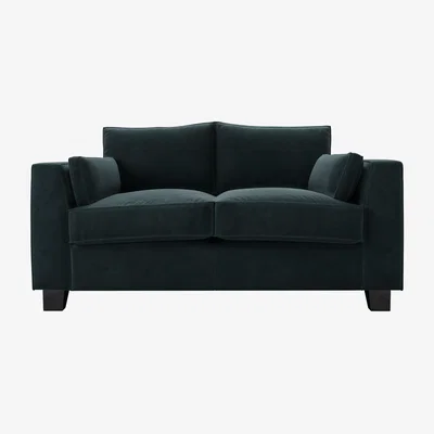 Sofa.com Bowie 2 Seat Sofa in Deep Forest Aquaclean Clever Velvet