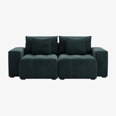 Sofa.com Romy 2 Seat Sofa in Deep Forest Aquaclean Clever Velvet