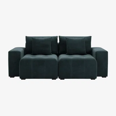 Sofa.com Romy 2 Seat Sofa in Deep Forest Aquaclean Clever Velvet