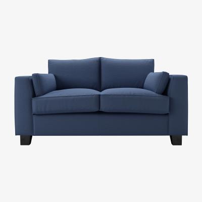 Sofa.com Bowie 2 Seat Sofa in Oxford Blue Brushed Linen Cotton - sofa.com