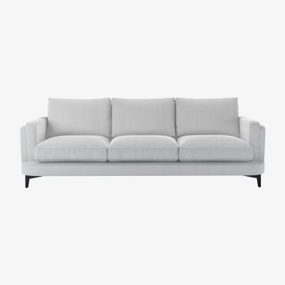 Sofa.com Boston Squared Arm 2 Seat Sofa in Pennine Stone Organic Smart Cotton
