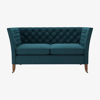 Sofa.com Descartes 2 Seat Sofa in Evergreen Brushed Linen Cotton - sofa.com