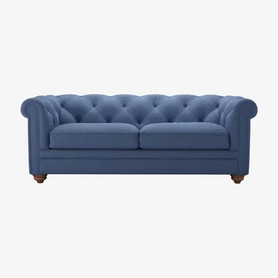 Sofa.com Patrick 2.5 Seat Sofabed in Oxford Blue Brushed Linen Cotton - sofa.com