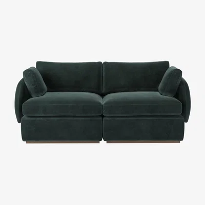 Sofa.com Ren 2 Seat Sofa in Smokey Green Cashmere Velvet