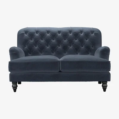 Sofa.com Snowdrop Button Back 2 Seat Sofa in Skyfall Cotton Matt Velvet
