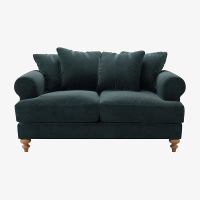Sofa.com Teddy 2 Seat Sofa in Deep Forest Aquaclean Clever Velvet