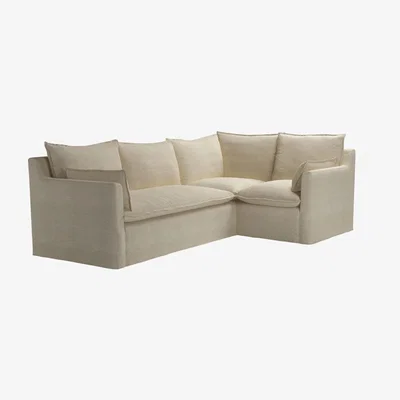 Sofa.com Anders Left Hand two Seat Sofa Bed with Right Hand Single unit  in Pampas Hygge Smart Linen