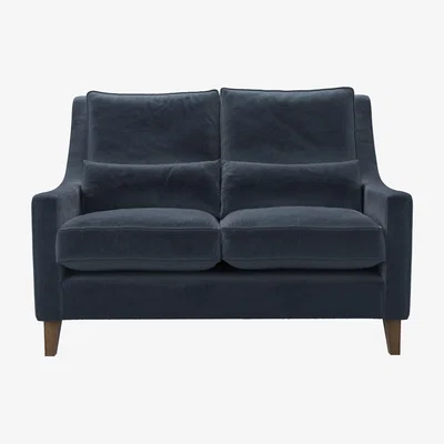 Sofa.com High Back Iggy 2 Seat Sofa in Skyfall Cotton Matt Velvet