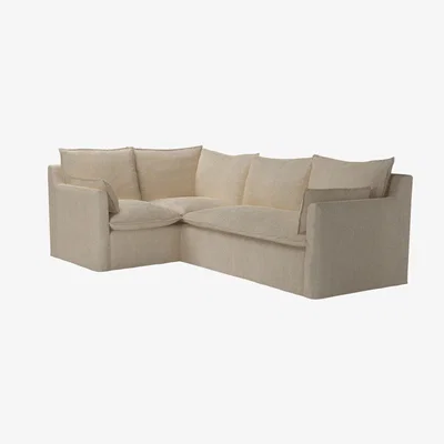 Sofa.com Anders Left Hand Single unit with Right hand two Seat Sofa in Cashew Baylee Viscose Linen - sofa.com