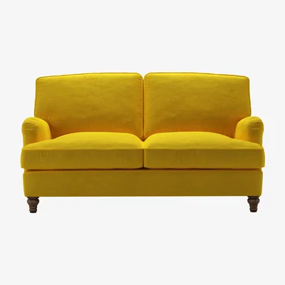 Sofa.com Perfectly Pristine Bluebell 2 Seat Sofabed in Canary Cotton Matt Velvet - sofa.com