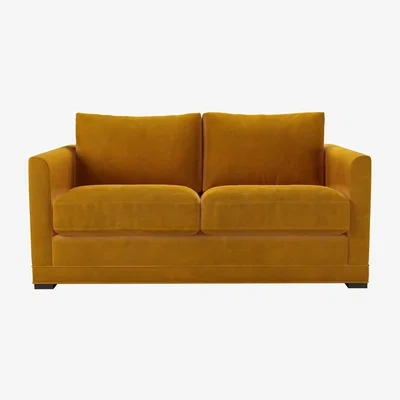Sofa.com Perfectly Pristine Aissa 2 Seat Sofabed in Amber Smart Velvet - sofa.com