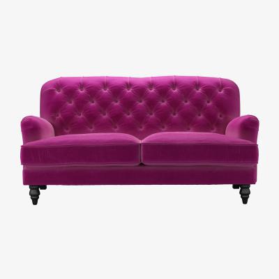 Sofa.com Snowdrop Button Back 2.5 Seat Sofa (breaks down) in Peony Cotton Matt Velvet - sofa.com