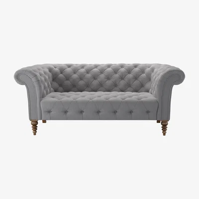 Sofa.com Oscar Button Seat 2.5 Seat Sofa in Cobble Brushed Linen Cotton - sofa.com