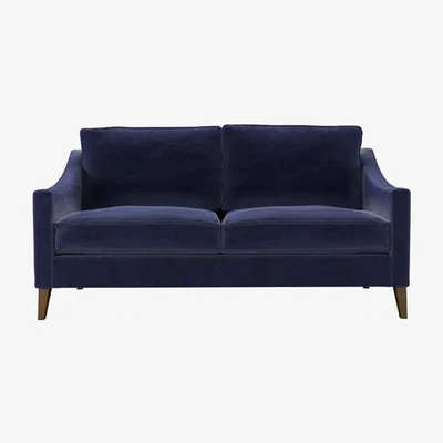 Sofa.com Iggy 2.5 Seat Sofa in Prussian Blue Cotton Matt Velvet - sofa.com