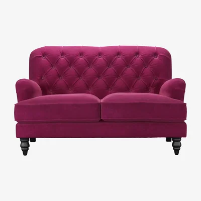Sofa.com Snowdrop Button Back 2 Seat Sofa in Persian Rose Smart Velvet