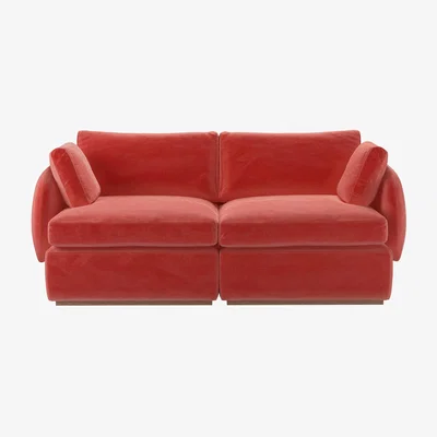 Sofa.com Ren 2 Seat Sofa in Dusty Rose Cotton Matt Velvet