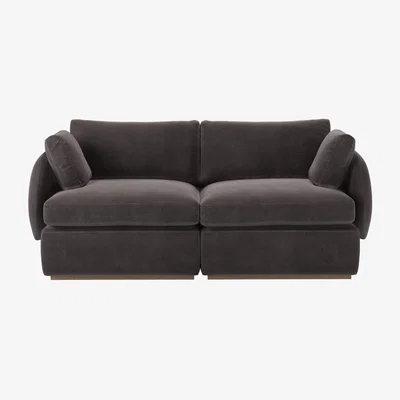Sofa.com Ren 2 Seat Sofa in Shale Aquaclean Clever Velvet