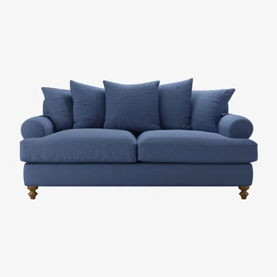 Sofa.com Teddy 2.5 Seat Sofa Bed in Oxford Blue Brushed Linen Cotton - sofa.com