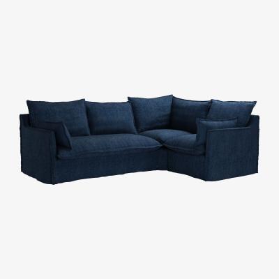 Sofa.com Isaac Asym: LHF 2 Seat w RHF Single in Channel Blue Sandgate - sofa.com