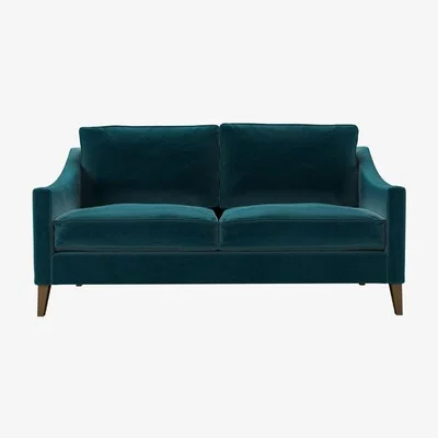 Sofa.com Iggy 2.5 Seat Sofa in Deep Turquoise Cotton Matt Velvet - sofa.com