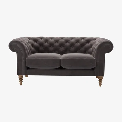 Sofa.com Oscar 2 Seat Sofa in Shale Aquaclean Clever Velvet