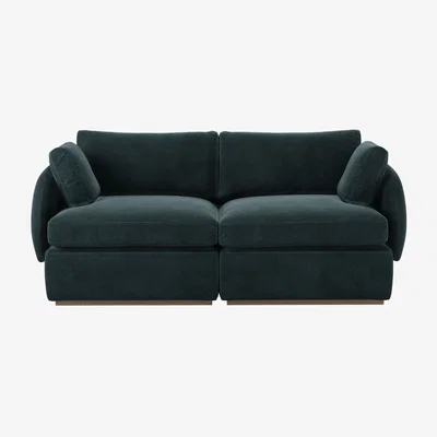 Sofa.com Ren 2 Seat Sofa in Deep Forest Aquaclean Clever Velvet